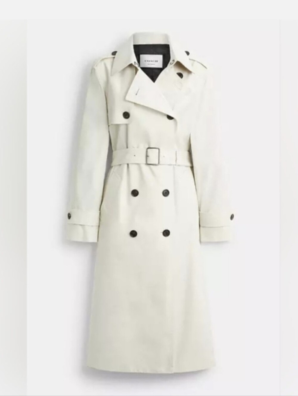 Coach Double-Breasted Trench Coat in Cream